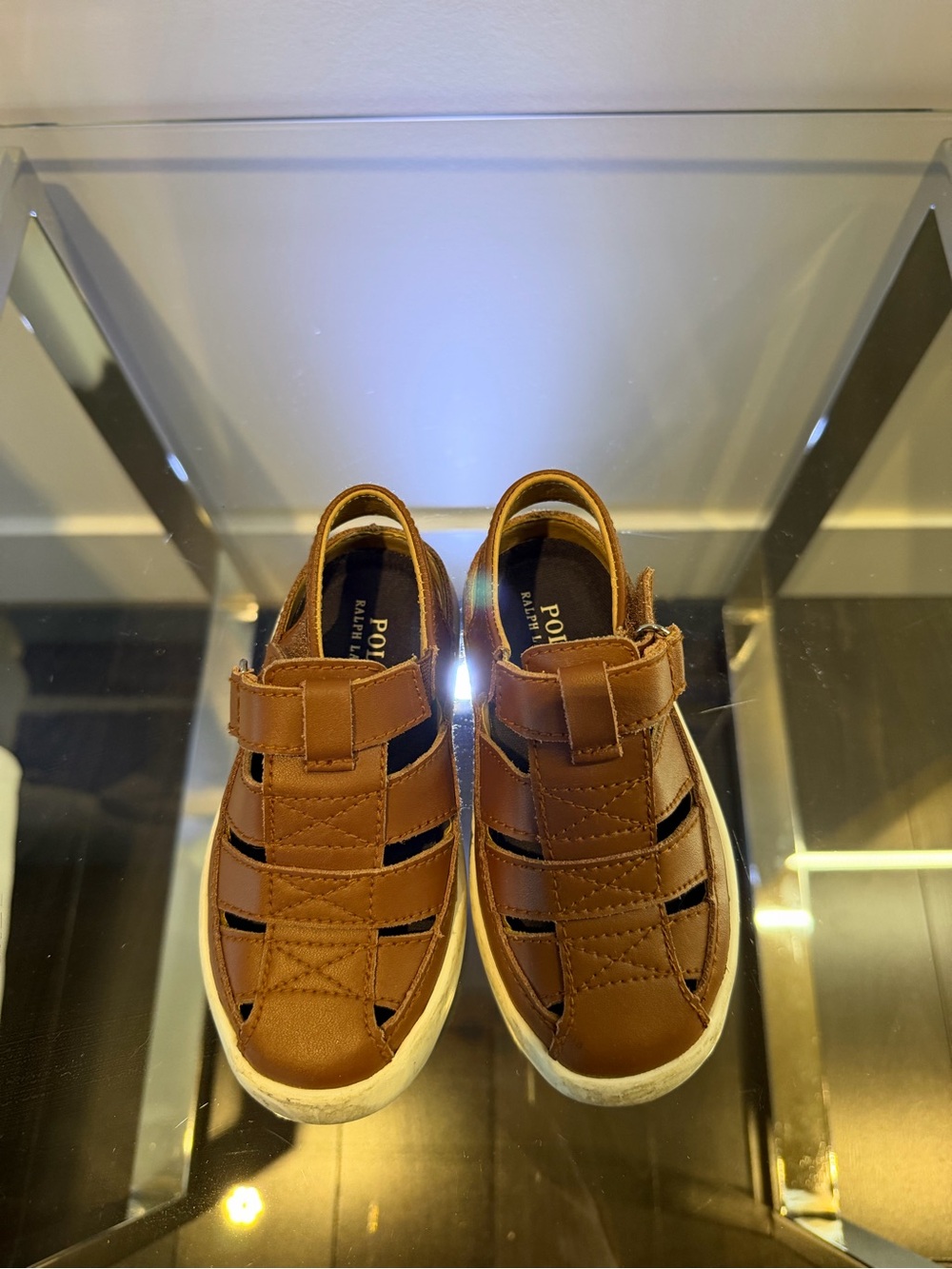 Ralph Lauren Kids Tan Leather Fisherman Sandals